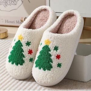 Festive Holiday Christmas Tree Slippers